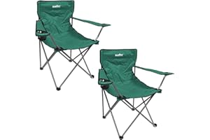 VFM e-Store - Folding Camping Chair With Carry Bag With Cup Holder Pack Away 51cm X 81cm Pack Of 2