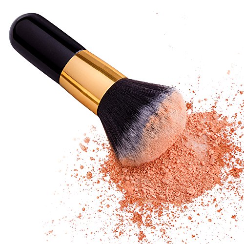 VALUE MAKERS® Puderpinsel Blusher Brush Einziehbarer Kabuki Pinsel mit besonders weichem Synthetik-Haar, für Make-Up Puder Produkte(Black1) - 2