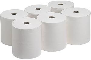 Q-CONNECT 2WORK KF03804 Lot de 6 rouleaux à dévidage central double épaisseur 150 m Blanc