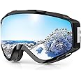 findway Masque de Ski, Lunettes de Ski pour Adulte Homme Femme Jeunesse Junior OTG Masques de Snowboard, Anti buée, 100% Anti