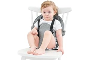 FOCEFEC Baby Chair Safe Seat, Portable Baby High Chair Harness Safe Seat with Adjustable Strap for Travel/Home/Feeding/Shopping, Infant Seat with Safety Harness - Grey