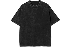 PADOLA T Shirt Uomo Cotone Maglietta Uomo Manica Corta Vintage Lavato Oversized Streetwear Camicia T Shirt Semplice