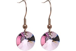 pewterhooter Women's Sparkling Rose Gold Tone Earrings. Beautiful jewellery in a box.