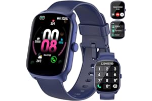 QECNATO Smart Watch for Men Women Answer/Make Calls, 1.95" Curved Screen Smartwatch with 110+ Sports Modes, Fitness Watch with Heart Rate Sleep Monitor, IP68 Waterproof Fitness Tracker for iOS/Android, Blue