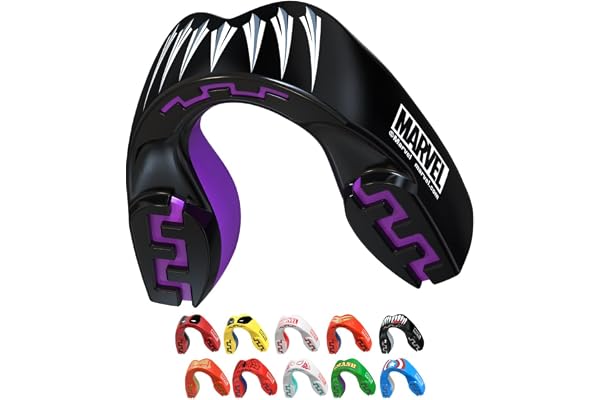 Marvel Black Panther Sports Munskydd Dual Layer Premium Protection Vuxna och Junior Gum Shield med fodral för boxning, MMA, Rugby, kampsport, judo och alla kontaktsporter