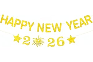 SOPSTUO Happy New Year Banner, New Years Eve Decorations 2026, New Year's Bunting for News Year's Eve Party Accessories