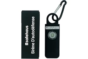 Safehaus Alarme Personnelle Anti Agression pour Femmes Sirène Forte Et Lumière LED C'est Idéal Porte Clef Self Defense Femme Et Kit Auto Defense Femme Porte Clé Auto Defense