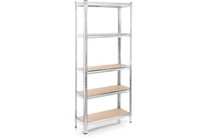 Wiltec Scaffale per carichi pesanti zincato 174x75x30cm 875 kg Sistema a incastro Acciaio 5 ripiani