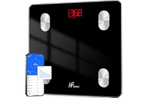 HomeFashion HFitness Smart Kroppsfettvåg - 19 Kroppssammansättning Mätvärden Digital Personvåg för Kroppsvikt, BMI - Bluetoot