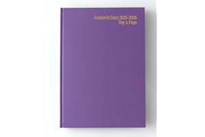 IMPRINT PRESS IMPRINT 2025-2026 Academic A5 Diary Page per Day Case Bound Mid-Year Diary - Student Teacher Planner Organiser with Diary, Timetable, Term and Notes pages (Purple)
