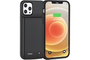 MIGAFEI Battery Case for iPhone 12/12 Pro, 7000 mAh Rechargeable Battery Charging Case Battery with Protective Film, Powerful Power Bank(Black)
