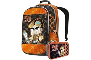 Franco Panini. Schoolpack Zaino Scuola Lyon Gamer Organizzato + Astuccio Completo 3 Zip