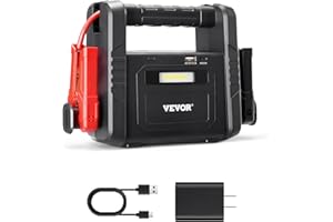VEVOR Booster Batterie Voiture, 4000 A, démarreur de Batterie Voiture Portable avec câbles de démarrage, écran LCD, lumière LED, boîte de démarrage au Lithium, pour Moteurs à Essence 10 L/Diesel 10 L
