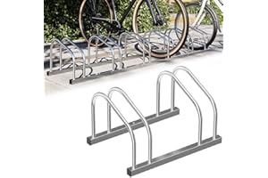 BAKAJI Rastrelliera per Biciclette da Pavimento o Parete Stand Parcheggio Esterno per Bici in Acciaio Porta Bici con Materiale di Montaggio Incluso