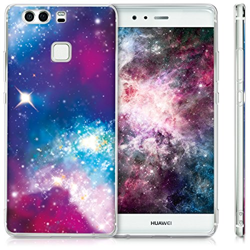 kwmobile Funda para Huawei P9 - Carcasa de  TPU  para m  vil y dise  o gal  ctico Rosa Fucsia Negro