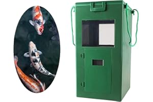 ATB-GIFT 3L Automatic Fish Feeder, Pond Fish Feeder, Outdoor Fish Food Dispenser, Large Moisture Proof Timer Feeding Food Dispenser(GREEN)