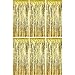 Produktbild 6 Packung Folie Vorhänge Hintergrund Fringe Tinsel Metallische Vorhänge Foto Kulisse für Hochzeit Geburtstag Party (Gold)
