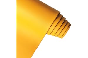 XHT Cuir synthétique lisse et doux uni 30 x 135 cm pour coudre des articles de bricolage tels que des vêtements et des sacs en cuir (jaune)