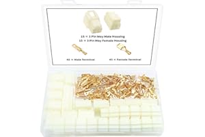 YIXISI 120 Pezzi 6.3mm Kit di Connettori Elettrici per Auto, 3 Pin Kit Connettore e Terminali da Crimpare, Connettori per Cavi Elettrici per Automobili, per Auto e Moto