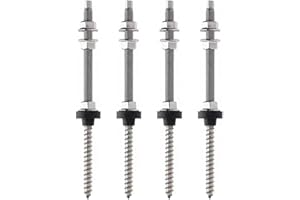 CEIEVER Lot de 4 vis à tête réglable en hauteur M10 x 200/250 mm, en acier inoxydable pour fixation solaire photovoltaïque sur les toits de bâtiment (200 mm)