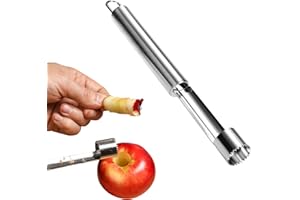 LEDDY LIVING Levatorsoli Acciaio Inox 19,5 cm – Rimuovi Torsolo per Mele e Pere – Lama Seghettata per Taglio Preciso – Facile da Pulire, Lavabile in Lavastoviglie – Manico Ergonomico con Gancio per Appenderlo