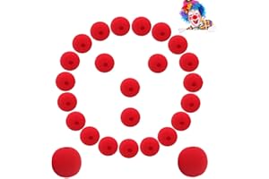 TANGGER Pack of 25 Clown Nose Foam Red Foam Clown Nose Day Accessories for Halloween Christmas Costume Novelty Carnival Circus Party