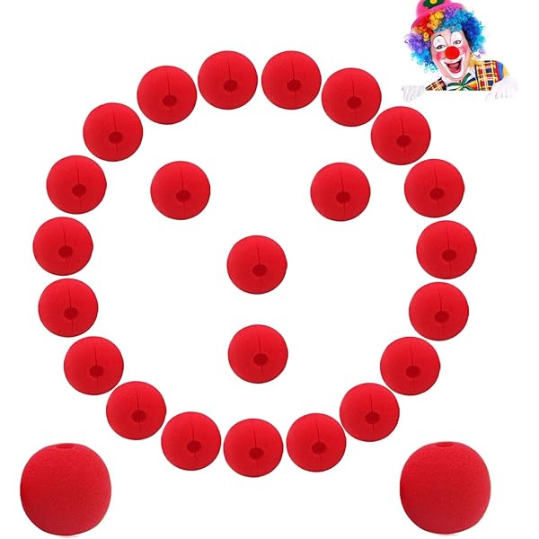 25 Nasi Da Clown In Schiuma - Diametro 5cm, Rosso, Per Feste E Carnevale - Foto 11