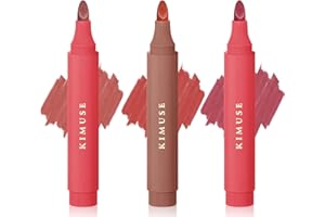 KIMUSE Lip Stain Tip Marker Set, Long Lasting Waterproof Smudgeproof Lip Liner Stain, Matte Natural Finish, All Day Wear Lip Color