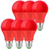 Wivety E27 9W Red LED Light Bulbs, Colorful Light Bulb, for Patio, Christmas Lighting, Halloween, Ambience (Pack of 6)