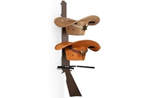 GOFOWRK Cowboyhuthalter für die Wand, Gewehrförmiger Cowboyhuthalter, Wandhalterung, hölzerner Westernhut-Aufhänger, Cowboyhut-Organizer für westliche Heimdekoration