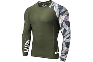 LAFROI - Rash Guard da Uomo, a Maniche Lunghe, con UPF 50+, a Compressione, CLYYB, Uomo