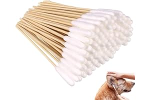 TRABAG 200 Pièces Cotton Tige Chien Longs Animaux Compagnie, Nettoyage des Oreilles Chiens, Nettoyage Oreilles Les Oreilles, BâTonnets Nettoyage Oreilles Animaux De Compagnie, Chien, Chat (15 Cm)