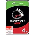 Seagate IronWolf 4 TB interne Festplatte, NAS HDD, 3.5 Zoll, 5900 U/Min, CMR, 64 MB Cache, SATA 6 GB/s, silber, 3 Jahre Data 