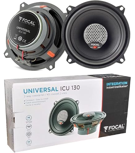 Focal ICU130 2-Wege Koaxial-Lautsprecher – 13 Cm, Für Auto, Mit Hochtöner-Regler, 1 Paar (2 Stück)