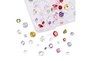 CHERISWELRY Cheriswely - 80 pietre di zirconia cubica, cabochon sfaccettati con strass trasparenti e zirconia cubica per gioielli, bracciali, ciondoli, artigianato