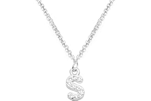 BIFRIEND Collana girocollo in argento sterling 925, con ciondolo con iniziale dalla A alla Z, 26 lettere, per donne e ragazze, con strass