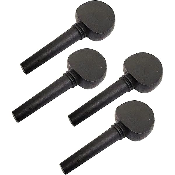 4 Chevilles En ébène Pour Violon Taille 1/2 - Accordage Précis, Finition Noire élégante, Remplacement Facile