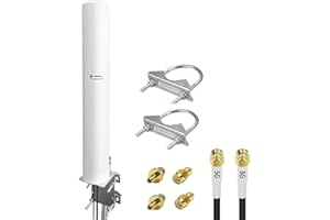 Maswell 4G 5G Antenna Outdoor, 2X2 MIMO External Aerial Cross-polarized Cellular 700-6000MHz for Vodafone Three EE O2 4G LTE 5G Router Modem, 2x SMA-Male & TS9 & RP-SMA, Not for Speed Competition
