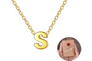 ONLY FAITH Collana da donna con lettera iniziale con bella confezione regalo. Ciondoli in acciaio inox con lettere bigiotteria a buon mercato busta con messaggio originale Amici fidanzati