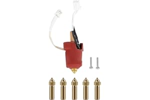 KOYOFEI Creality Ender 3 V3 KE Ceramic Heating Block Kit, 3D Printer Parts All Metal Heat Break 300°C High Temperature Resistance Hotend Heating Block Kit with 5PCS Brass Nozzles for Ender 3 V3 KE