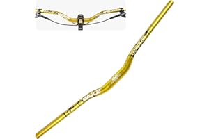 MIGHTYDUTY WAKE Manillares para Bicicleta 31,8mm*720mm Extra Largos Manillar Ancho Mangos de Aleación de Aluminio 30mm Riser Bar para MTB Ciclismo en Carretera (Oro)