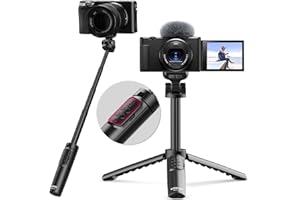 ULANZI RMT-01 Kabelloser Handgriff Stativ für Sony ZV/A/R/FX Serie, Canon R/D/Mark Serie, Nikon Z Serie, Smartphone, Selfie Stick mit Fernbedienung Fokus Zoom Kamera Stativ