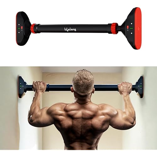 Lifelong Adjustable Pull-Up Bar for Home Gym | No Screws Hanging Bar, Adjustable Length (74-97cm), Doorway Chin-Up Bar, Gym Equipment for Men Workout, Strength Training, Weight Capacity (200kg)