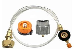 RoxNvm Gas Cartridge Adapter, Camping Stove Gas Adapter, LPG Adapter, Propane Refill Adapter, Outlet Inflator Valve Flat Cylinder, Gas Cartridges Screw Valve, Camping Stove Accessories