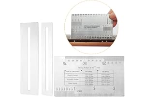 Huayue Guitar Gauge Ruler, Stainless Steel, String Action Ruler, Guitar Luthier Tool, Guitar Fingerboard Guards for Electric Acoustic Classical Guitars Bass