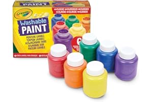 CRAYOLA Farby nadające się do prania – różne kolory (6 sztuk) | Idealne do wszelkich potrzeb artystycznych i rzemieślniczych - łatwe do prania | Idealne dla dzieci w wieku od 3 lat. Opakowanie może