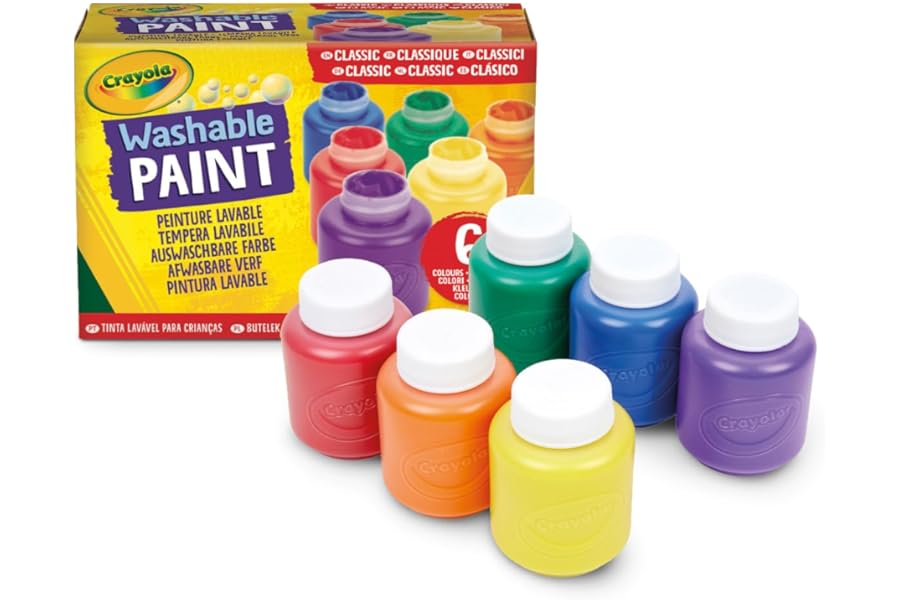 CRAYOLA Washable Project Paint, Painting Supplies for Kids, 6 Count