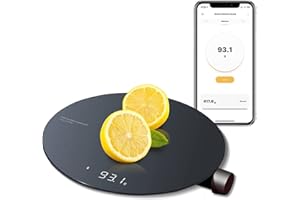 HOTO Digitale Küchenwaage mit App, Hochpräzise 0,1g-3kg Waage Küchenwaage mit 4 Maßeinheit (g/ml/oz/lb:oz), Haushaltswaage LED Anzeige, Tara Funktion, Leicht Reinigen für Backen, Kochen, Kaffee