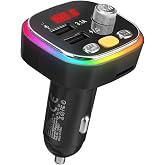 S-link SL-BT306 &Ccedil;ift USB 5V 3.1A Rainbow Işıklı Led Ekran TF Kartlı V5.0 Bluetooth Fm Transmitter