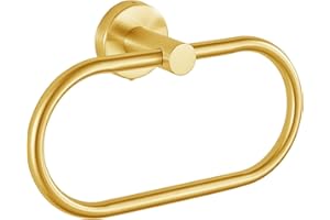 Towel Ring for Bathroom, Gold Towel Bar Hangers Wall Mount, Stainless Steel Hand Towel Holder, Modern Round Towel Hanger by Eolax